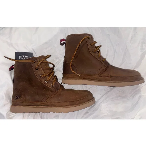 New UGG Men’s 10 Outdoor Luxe Waterproof Leather Fleece Lined Winter Boots NWT - Picture 5 of 10